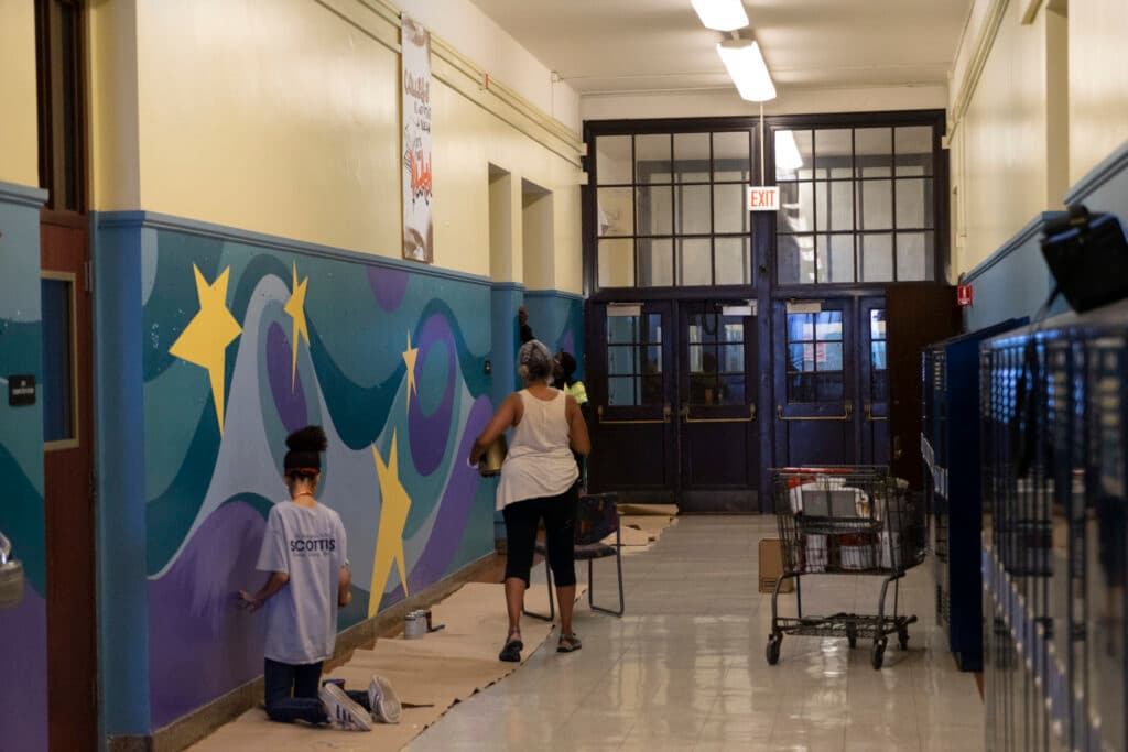 Dorian Sylvain, Muralist, Southside Schools, 2019,