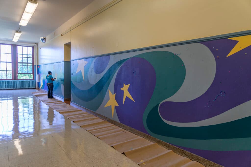Dorian Sylvain, Muralist, Southside Schools, 2019,