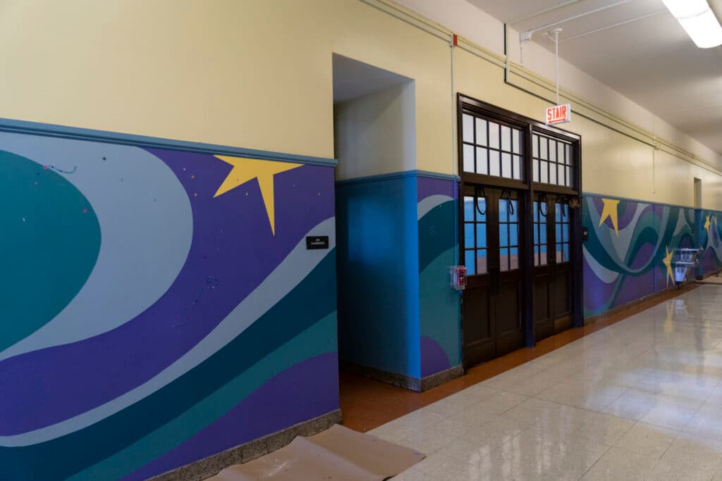 Dorian Sylvain, Muralist, Southside Schools, 2019,