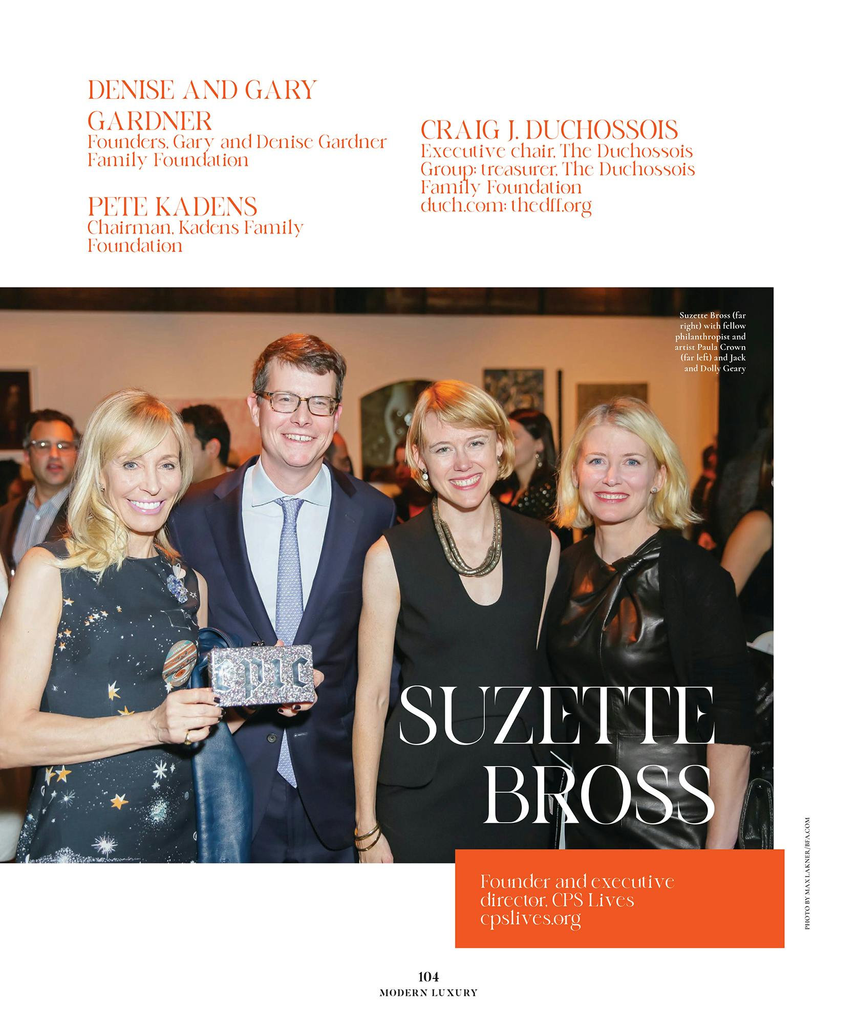 Suzette Bross, Modern luxury, cps lives, j.b. pritzker, chicago public schools